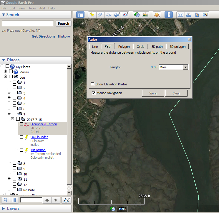 How to use Google Earth as a Fishing Log 4